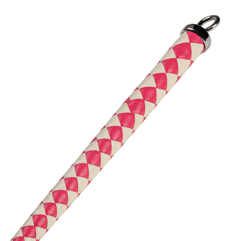 RISE - Japanse Bull Whip - 120 cm - Roze/Wit-laced-up.nl