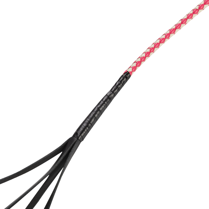 RISE - Japanse Bull Whip - 120 cm - Roze/Wit-laced-up.nl