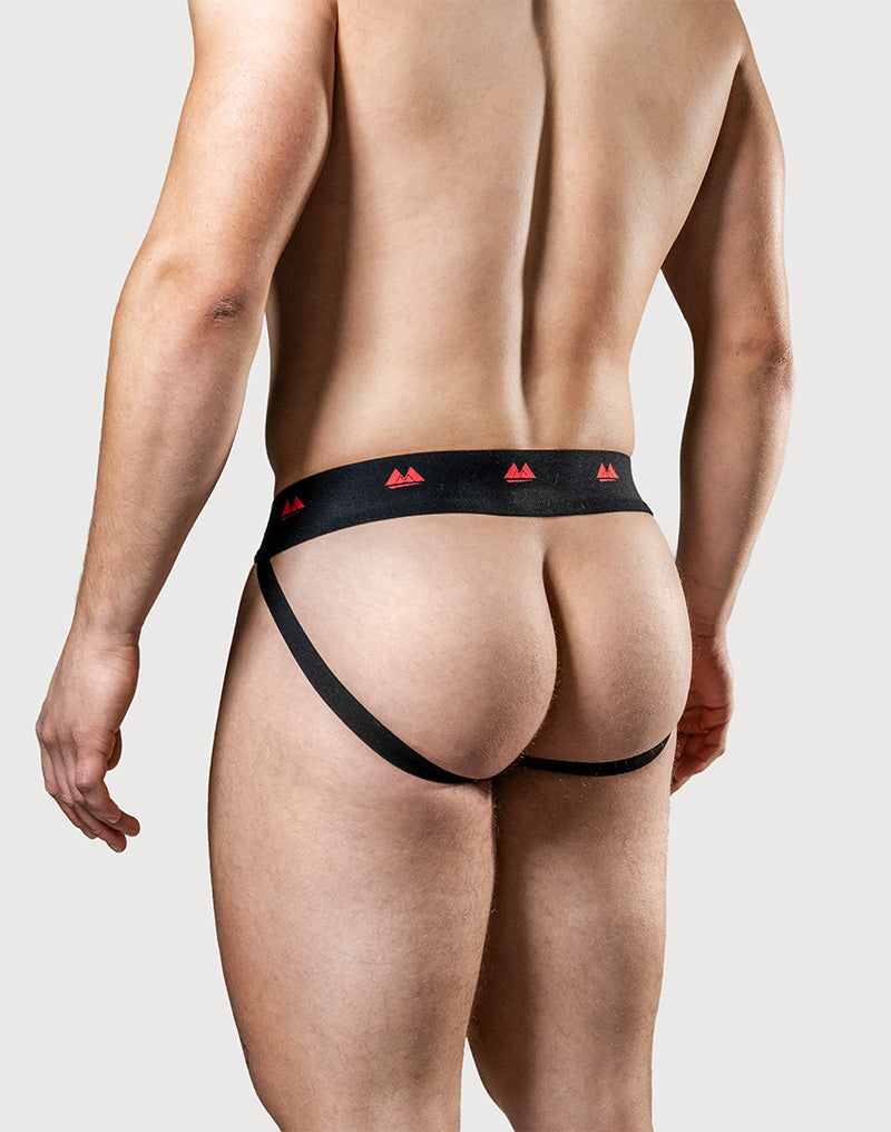 MM Original - REV2 - Reversible Jockstrap - Herenslip - Tailleband 5 cm - Zwart/Rood-laced-up.nl