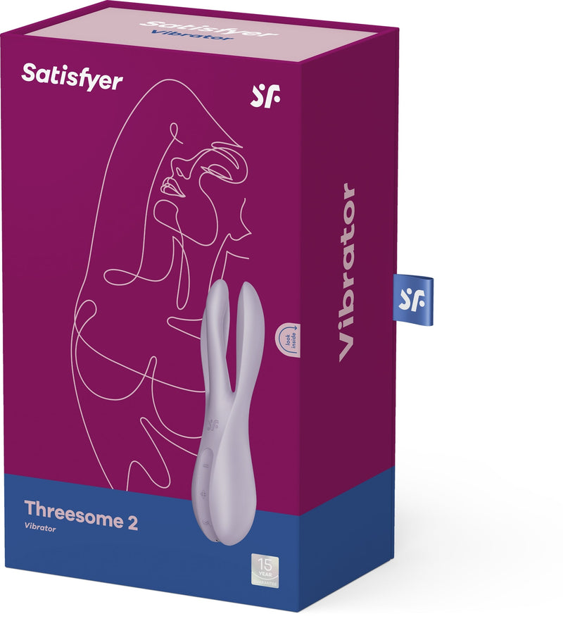 Satisfyer - Threesome 2 - Multifunctionele Vibrator Met 3 Voelsprieten - Lila-laced-up.nl
