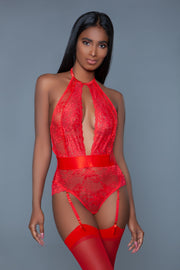 Be Wicked - Ophelia - Kanten Body - Rood-laced-up.nl