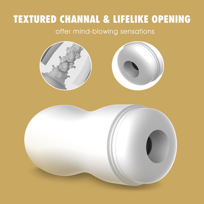 Chisa - Boost Ribbed - Stroker Masturbator - Wit-Erotiekvoordeel.nl