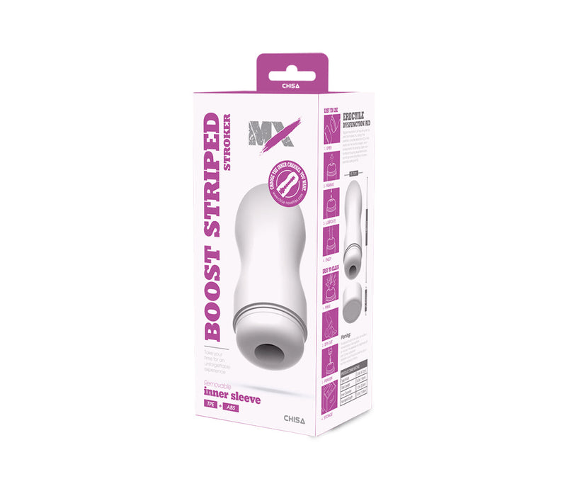 Chisa - Boost Striped - Stroker Masturbator - Wit-Erotiekvoordeel.nl