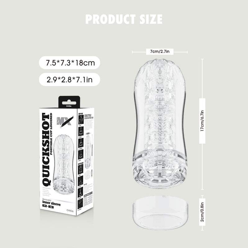 Chisa - Quickshot Portable Cup - Lingered - Cup Masturbator - Transparant-Erotiekvoordeel.nl