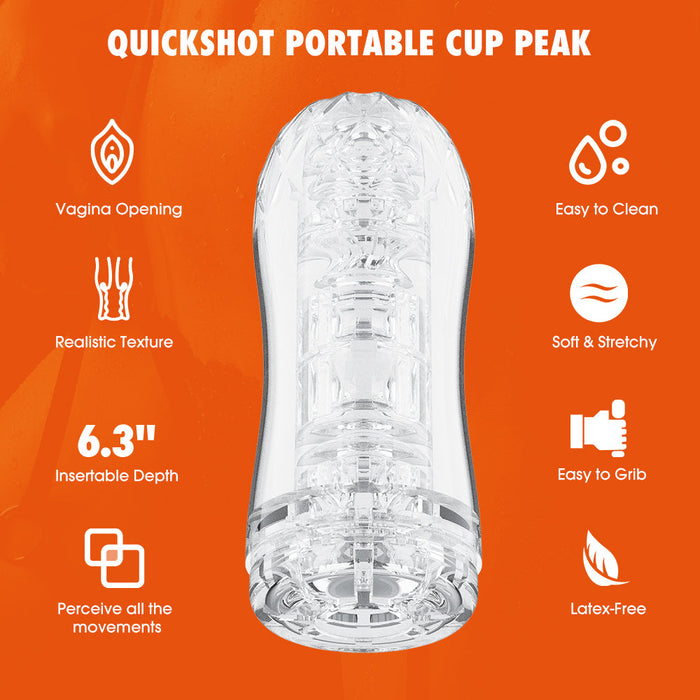 Chisa - Quickshot Portable Cup - Peak - Cup Masturbator - Transparant-Erotiekvoordeel.nl