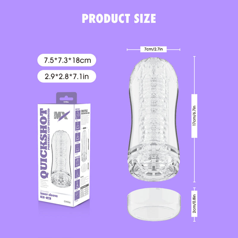 Chisa - Quickshot Portable Cup- Engorged - Cup Masturbator - Transparant-Erotiekvoordeel.nl