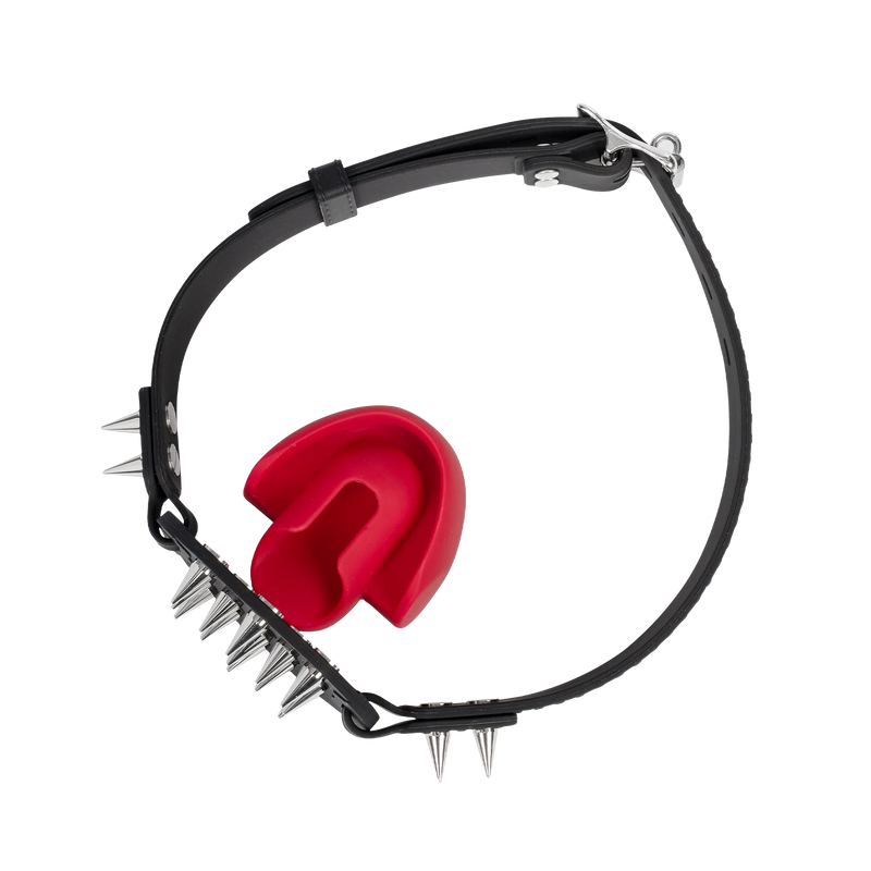 Rimba - Bâillon avec mors et clous — Noir/Rouge - Laced-up.nl