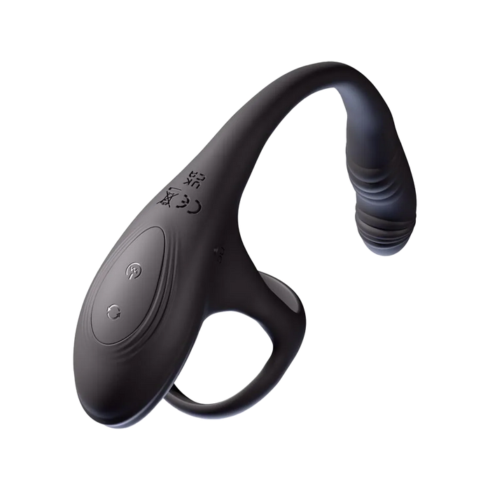 IY - Kamber - Golvende en Vibrerende Anaal Plug met Cockring - Zwart-Erotiekvoordeel.nl