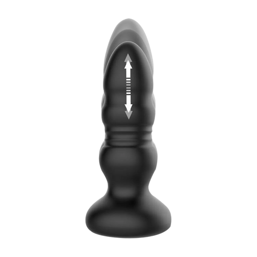 IY - Krax - Buttplug met Vibratie en Stootbeweging - Met LED-licht - Zwart-Erotiekvoordeel.nl