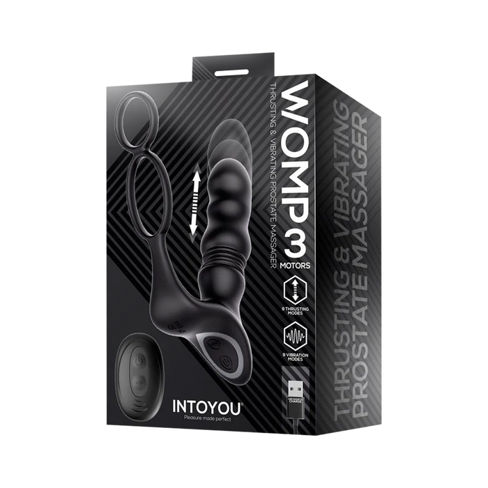 IY - Womp - Stotende en Vibrerende Prostaatmassager met Afstandsbediening - Zwart-Erotiekvoordeel.nl