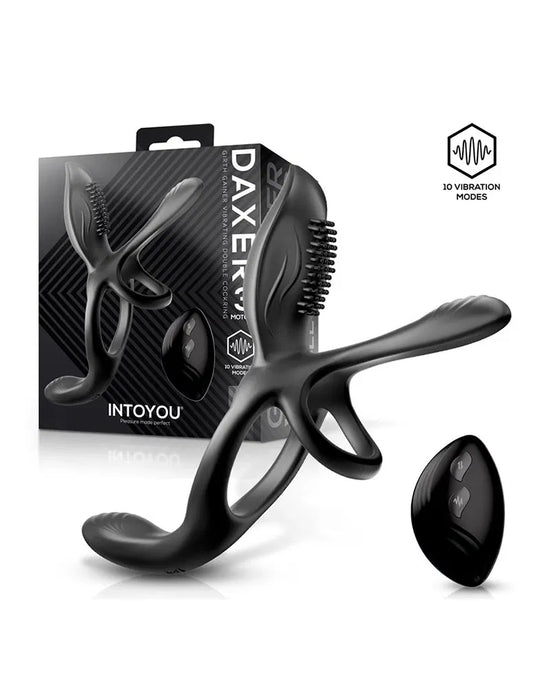 IY – Daxer – Vibrerende Penisverlenger met Afstandsbediening – Zwart-Erotiekvoordeel.nl