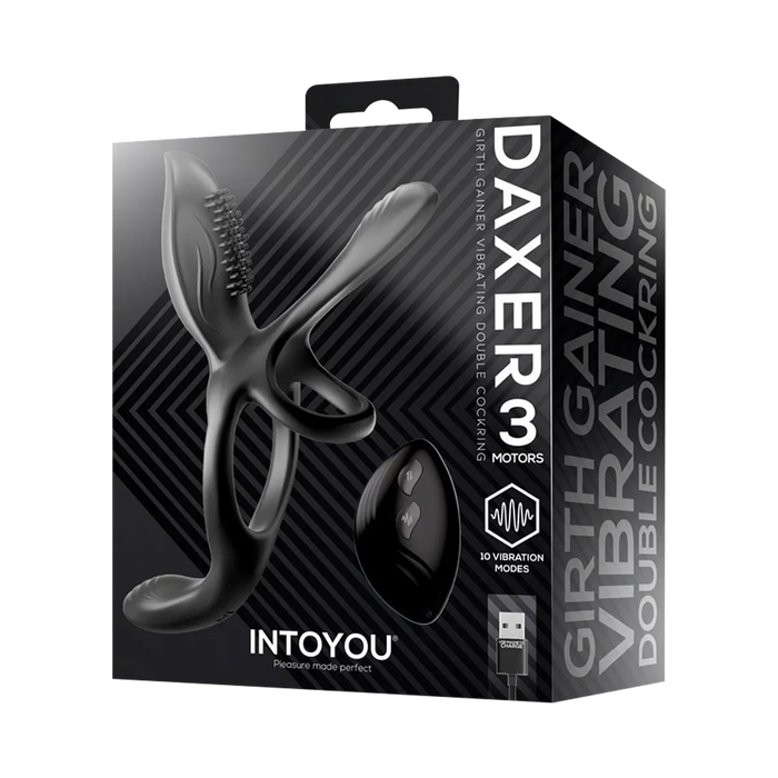 IY – Daxer – Vibrerende Penisverlenger met Afstandsbediening – Zwart-Erotiekvoordeel.nl