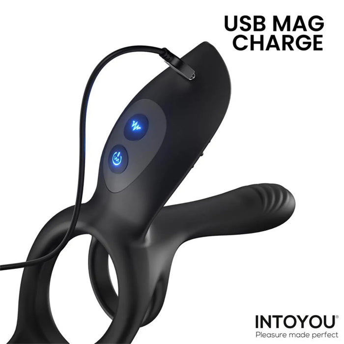 IY – Daxer – Vibrerende Penisverlenger met Afstandsbediening – Zwart-Erotiekvoordeel.nl