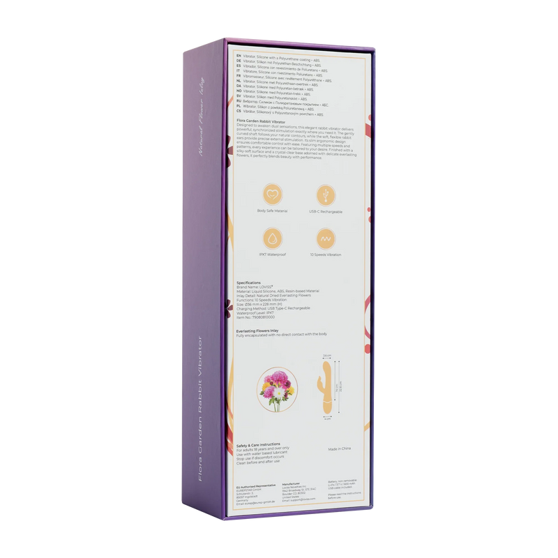 Loviss Flora Garden Rabbit Vibrator – Zwart