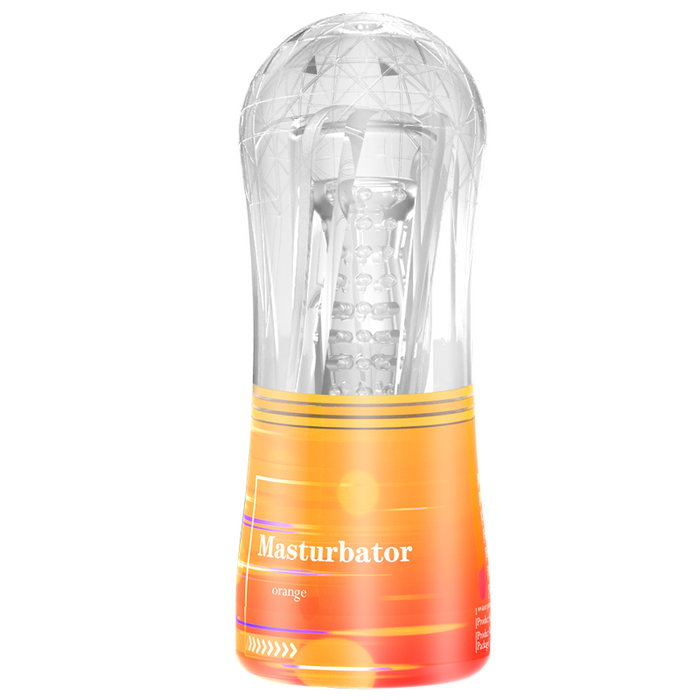 Cup Masturbator - Oranje/Transparant-Erotiekvoordeel.nl