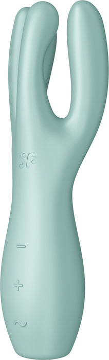 Satisfyer - Threesome 3 - Multifunctionele Vibrator Met 3 Voelsprieten - Groen-Erotiekvoordeel.nl