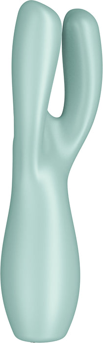 Satisfyer - Threesome 3 - Multifunctionele Vibrator Met 3 Voelsprieten - Groen-Erotiekvoordeel.nl