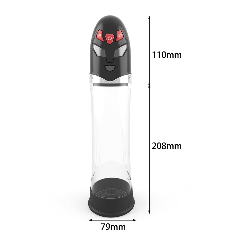 Essentials - Ultraman Auto Hydro Pump 31cm. Transparant/Zwart-Erotiekvoordeel.nl