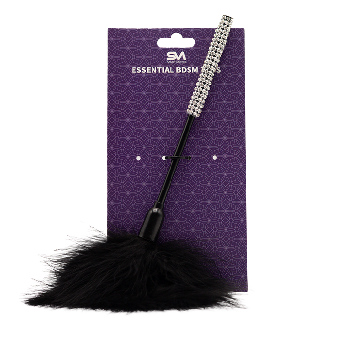 Smart Moves - Bling feather tickler diamond 27cm black-Erotiekvoordeel.nl