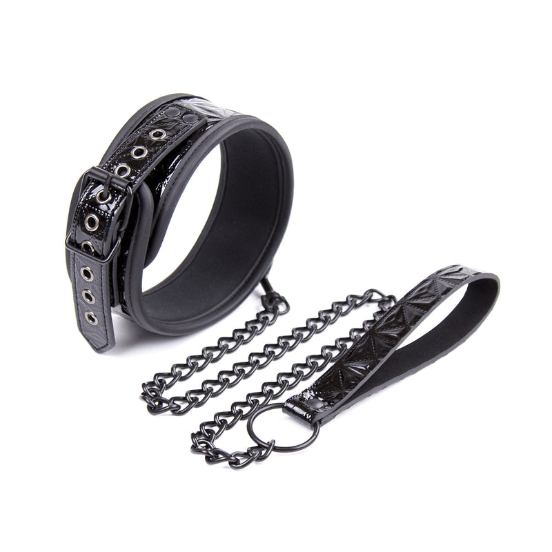 Smart Moves - Collar - Hoogglans Zwart - PU Leer-laced-up.nl