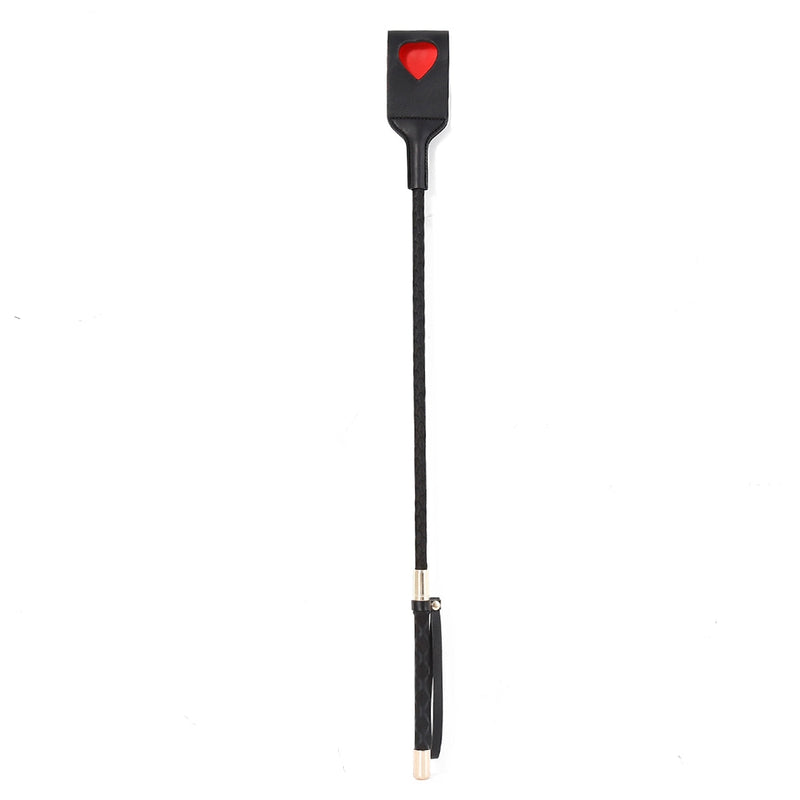 Smart Moves - Paardrijzweepje met Rood Hartje - PU Leer - Zwart-laced-up.nl
