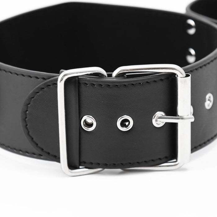 Smart Moves - Collar met Vaste Polsboeien - Zwart-Erotiekvoordeel.nl