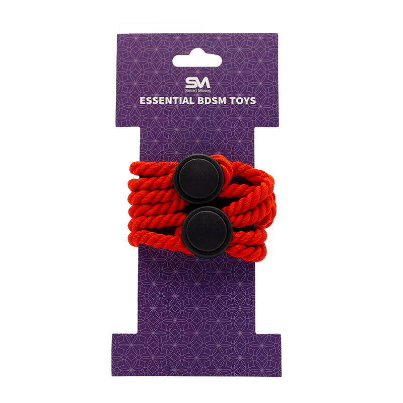 Smart Moves - Rope Hand Cuff Red-laced-up.nl