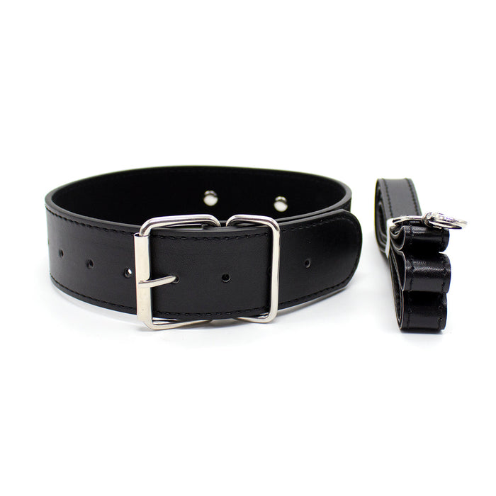 Smart Moves - Klassieke Collar met Leiband - Zwart-Erotiekvoordeel.nl