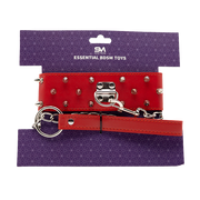 Smart Moves - Brede Collar met Spikes - Inclusief Leash - Rood-laced-up.nl