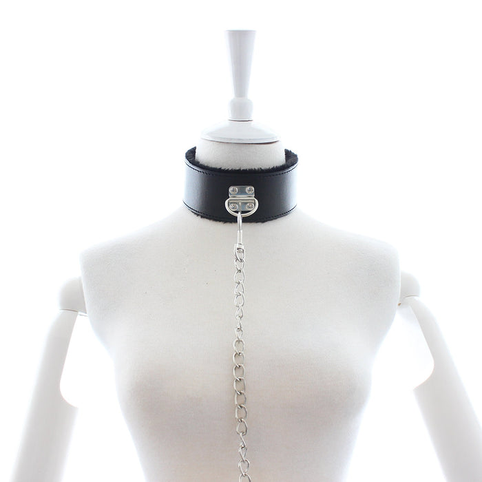 Smart Moves - Bont Gevoerde Collar met Leiband - Zwart-Erotiekvoordeel.nl