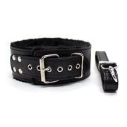 Smart Moves - Bont Gevoerde Collar met Leiband - Zwart-laced-up.nl