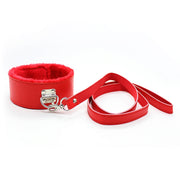 Smart Moves - Bont Gevoerde Collar met Leiband - Rood-laced-up.nl