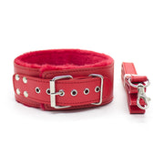 Smart Moves - Bont Gevoerde Collar met Leiband - Rood-laced-up.nl