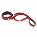 Smart Moves - Collar met Leash - Donkerrood - Gouden Hardware-laced-up.nl