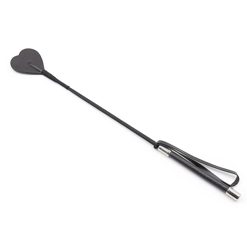 Smart Moves - Paardrijzweepje - Hartvormige Flap - 56 cm - Zwart-laced-up.nl