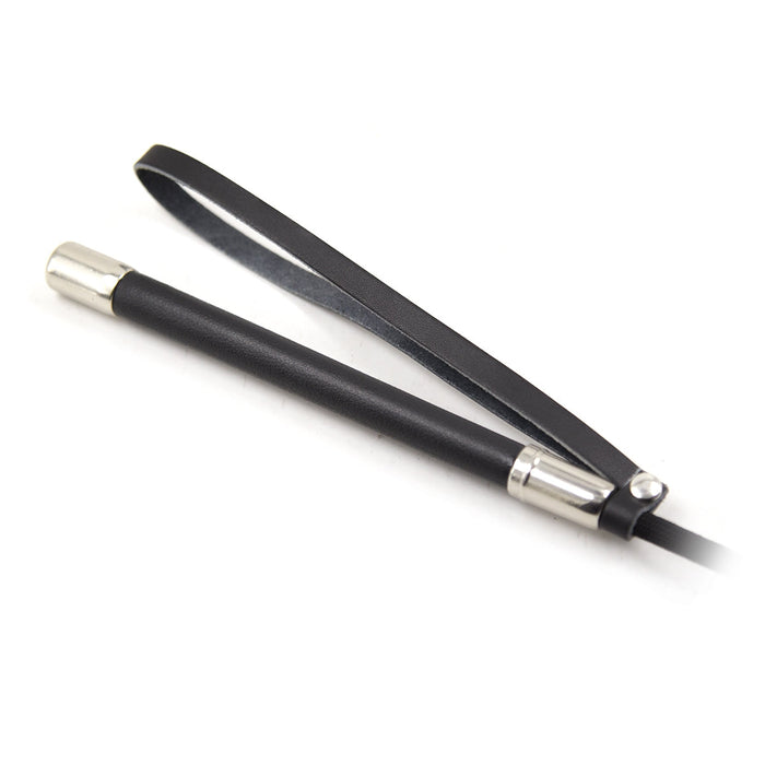 Smart Moves - Lederen Paardrijzweepje - Dubbele Flap - 54 cm - Zwart-Erotiekvoordeel.nl