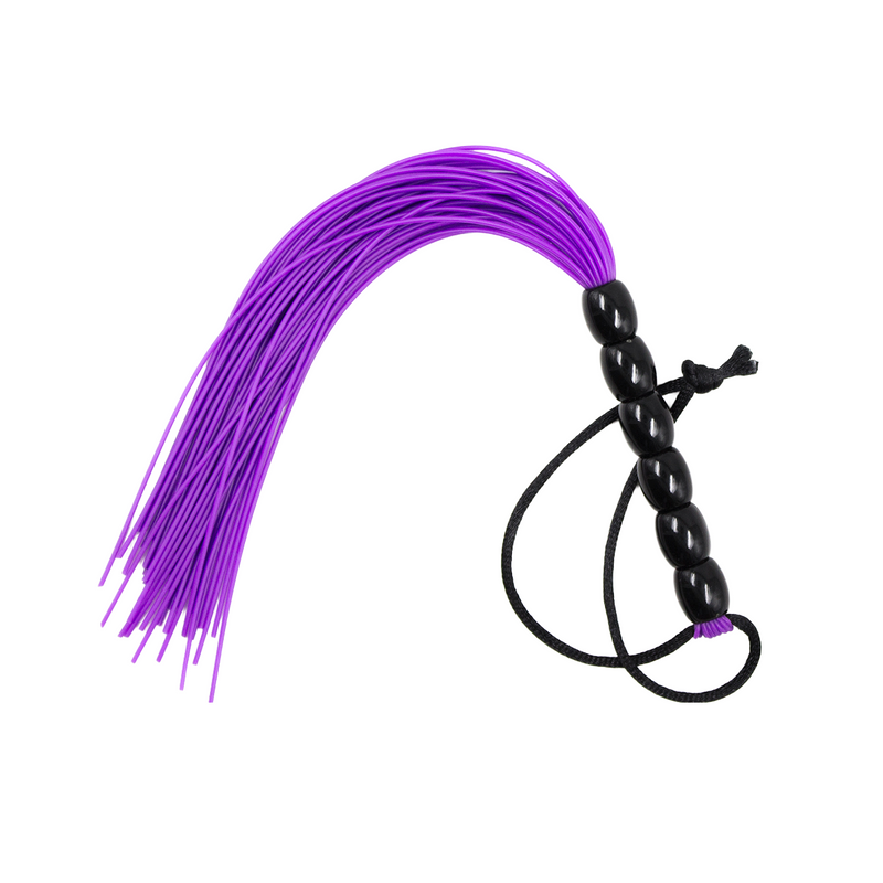 Smart Moves - Mini Flogger - Siliconen Strengen - Kralen Handvat - 21 cm - Paars-laced-up.nl