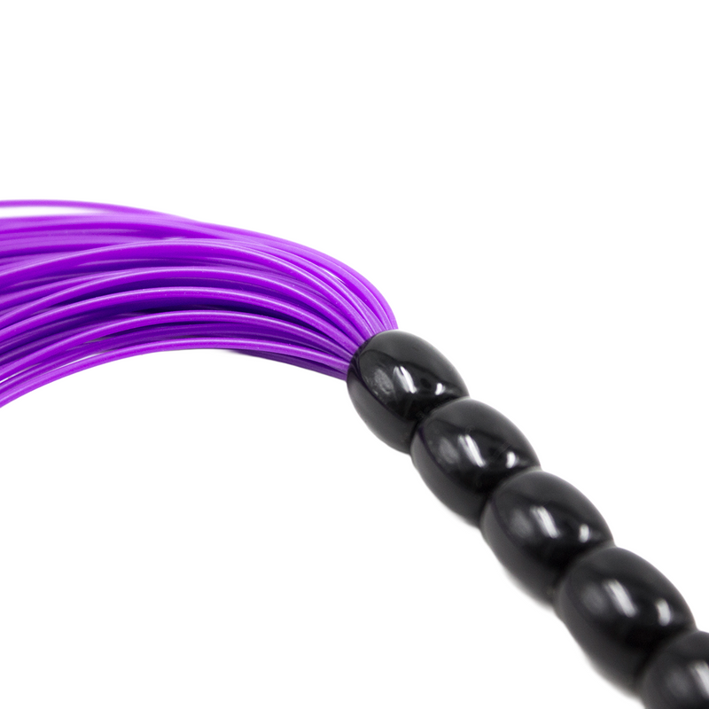 Smart Moves - Mini Flogger - Siliconen Strengen - Kralen Handvat - 21 cm - Paars-laced-up.nl