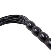 Smart Moves - Mini Flogger - Siliconen Strengen - Kralen Handvat - 21 cm - Zwart-laced-up.nl