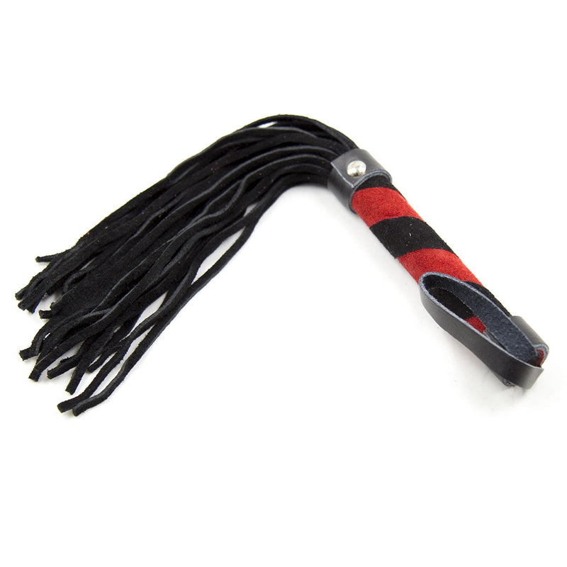 Smart Moves - Korte Suede Flogger - 24 cm - Zwart/Rood-laced-up.nl