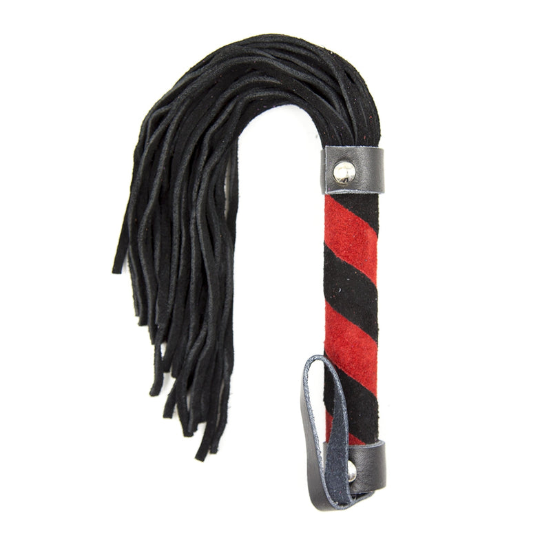 Smart Moves - Korte Suede Flogger - 24 cm - Zwart/Rood-laced-up.nl