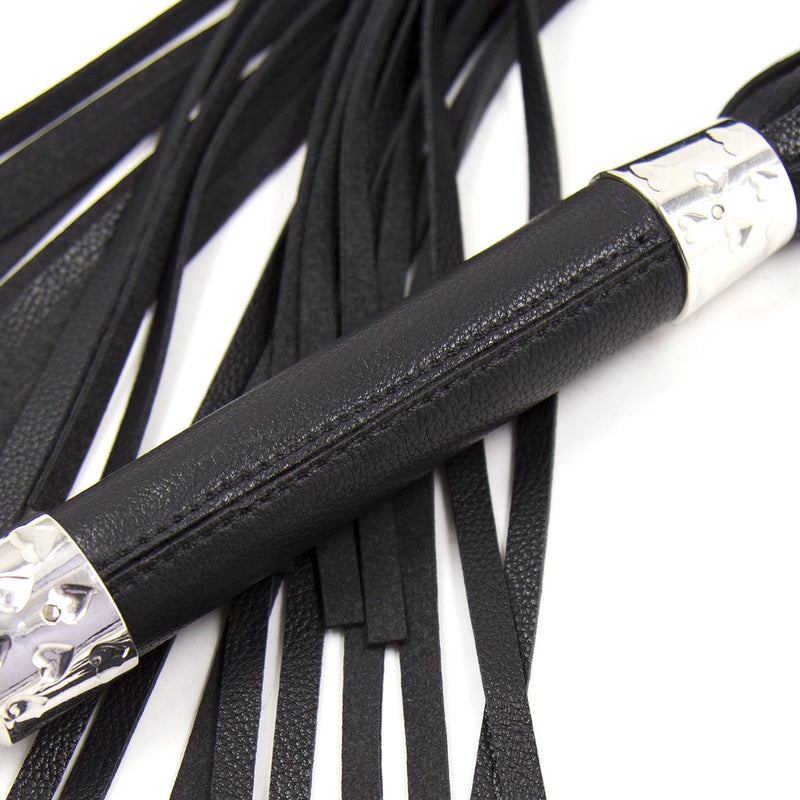 Smart Moves - Flogger - Glad Handvat - 50 cm - Zwart/Zilver-laced-up.nl