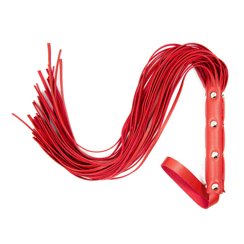 Smart Moves - Stud Flogger - PU Leer - 63 cm - Rood-laced-up.nl