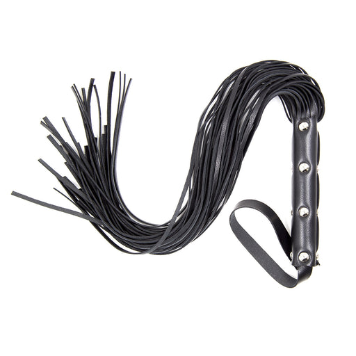 Smart Moves - Stud Flogger - PU Leer - 63 cm - Zwart-Erotiekvoordeel.nl
