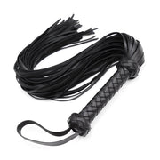 Smart Moves - Flogger - PU Leer - Gevlochten Handvat - 65 cm - Zwart-laced-up.nl