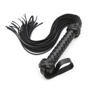 Smart Moves - Flogger - Gevlochten Handvat - PU Leer - 49 cm - Zwart-laced-up.nl