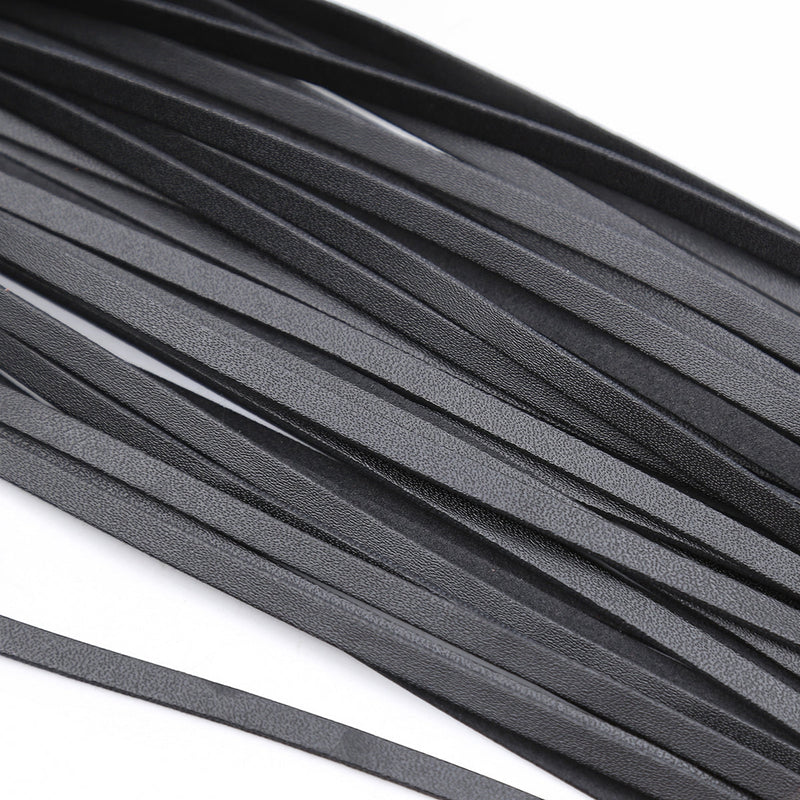 Smart Moves - Flogger - Gevlochten Handvat - PU Leer - 49 cm - Zwart-laced-up.nl