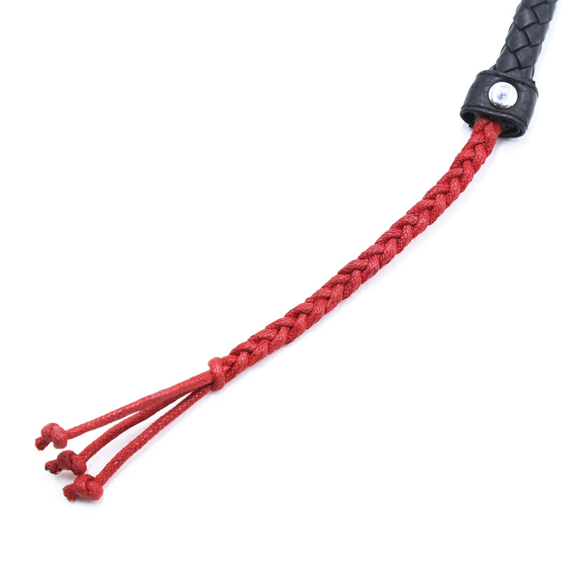 Smart Moves - Lange Bullwhip - 106 cm - Brokaat Kanten Handvat - Zwart/Rood-laced-up.nl