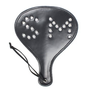 Smart Moves - Ronde Paddle met Siernieten - PU Leer - Zwart-laced-up.nl