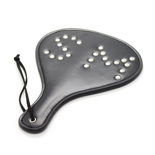 Smart Moves - Ronde Paddle met Siernieten - PU Leer - Zwart-Erotiekvoordeel.nl